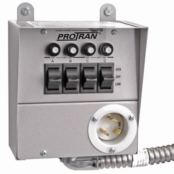 30114A Reliance Pro/Tran 30A Manual Transfer Switch 4 circuits UL Listed